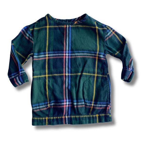 Old Navy Other - Old Navy Girl’s Tunic 100% Cotton Shirt Dress Pockets Green Plaid Size 2T GUC